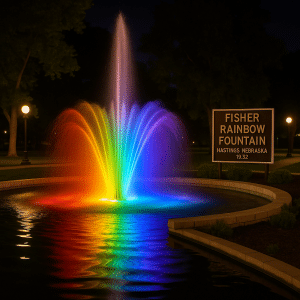 Fisher Rainbow Fountain in Hastings Nebraska