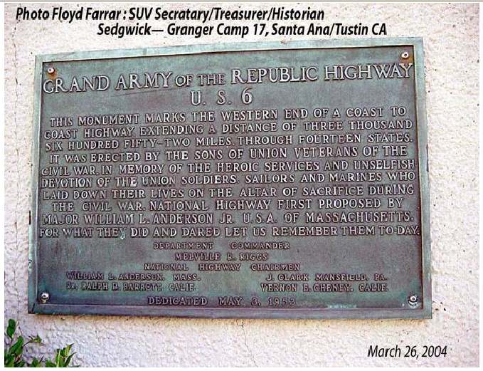 Monument marks the west end of US Route 6